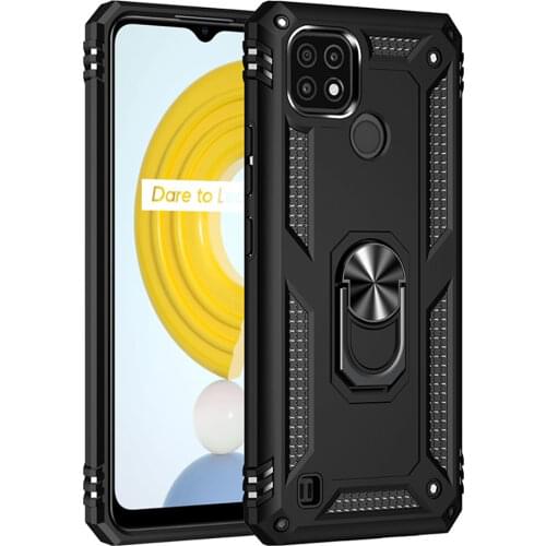 Realme C21 2021 Shockproof Case For OPPO Realme C21 C 21 Metal Ring Back 360 Protect Cover OPPO A53S A 15 53 74 94 A55 5G Case