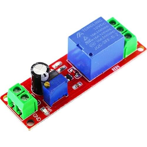 NE555 Timer Switch Adjustable Module Time Delay Relay Module DC 12V Delay Relay Shield 0~10S