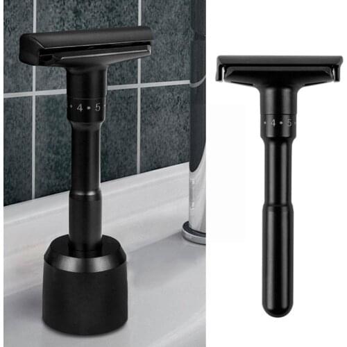 Manual Razor High Quality Wet Shave Black Base Full Razor Metal Professional Rust-free D4S6