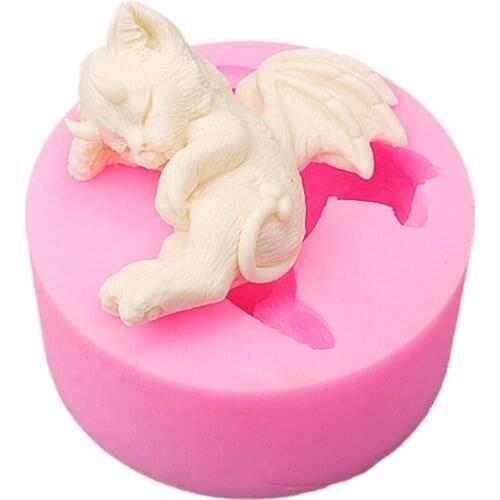 Sleep Devil Cat Candle Epoxy Resin Mold Aromatherapy Plaster Silicone Mould DIY Crafts Jewelry Home Decorations Casting