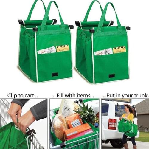 Supermarket Shopping Bag Eco Friendly Trolley Tote Thicken Cart Bags Large Capacity Handbags Foldable Reusable Cart Bag Dropship