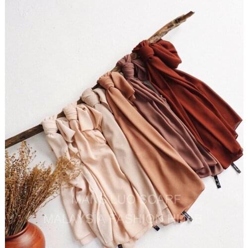 Heavy Premium Chiffon Hijab Shawl Muslim Headscarf New Colors Collection Plain Headwrap Scarf For Female High Quality Headwear