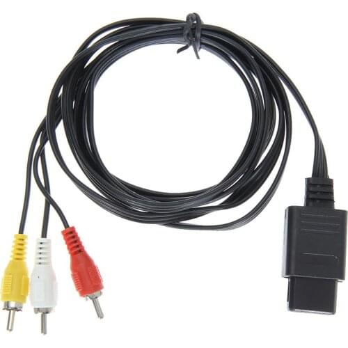 High Quality 180cm 6FT AV TV RCA Video Cord Cable For Game cube/for SNES GameCube/for Nintendo for N64 64 Wholesale Price