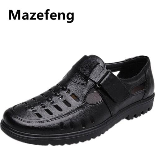 Мужские кожаные сандали WHOHOLL China At AliExpress