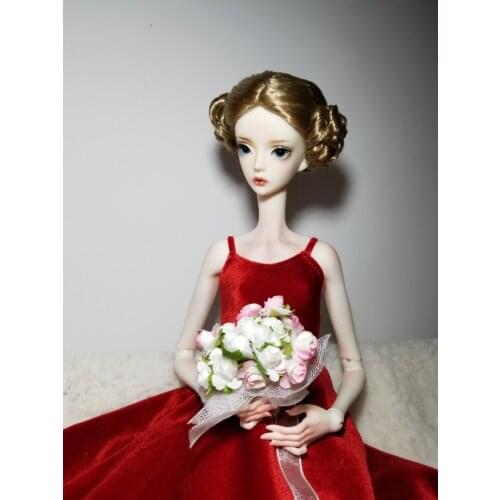 T02-X511 Blyth st Doll clothes 1/3 1/4 bjd 1/6 dolls Accessories Velvet strap women dress 1pcs