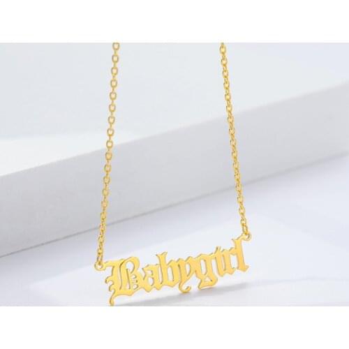 Stainless Steel BabyGirl Choker Necklaces For Women Baby Angle Princess Letter Pendant Necklace Female Jewelry Christmas Gifts