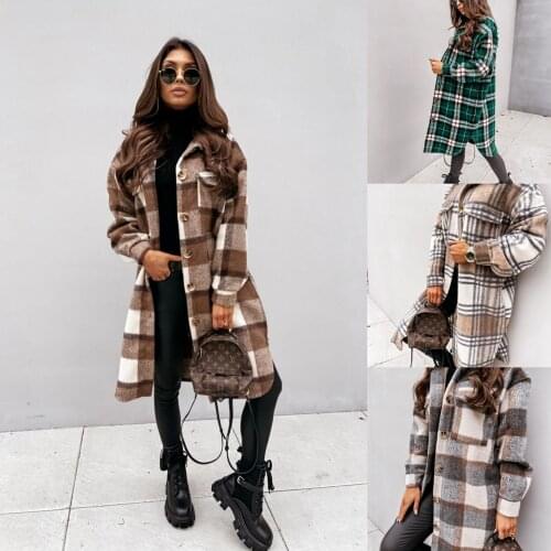 Women autumn winter plus size long fur coat Casual plush warm long sleeve outerwear Streetwear Female Casual cotton jacket