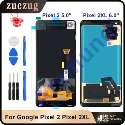 5.0" AMOLED For Google Pixel 2 LCD Display Touch Screen Digitizer Assembly Replacement For Google Pixel 2 XL 2XL 6.0"