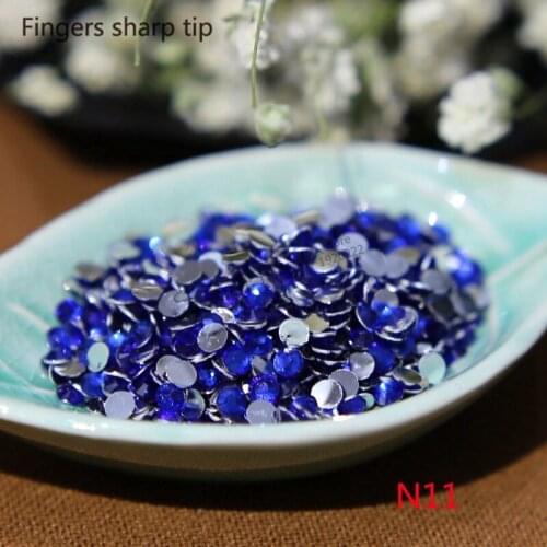 1000 pcs SS6 Dark Blue 14 Facets Resin Round Rhinestone Sparkling Rhinestones Nail Art Decoration DIY N11