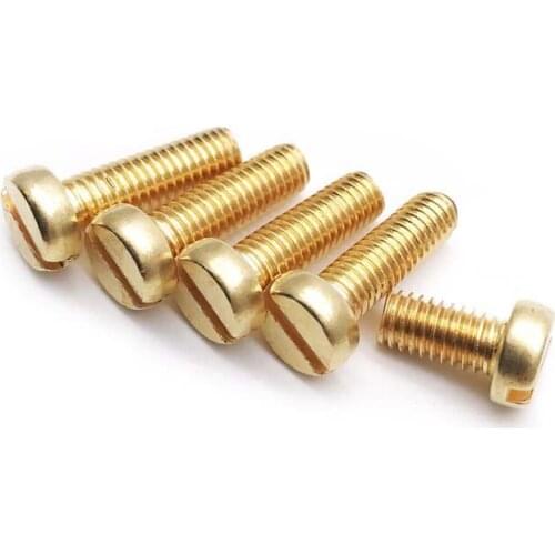 20pcs M3 brass Slotted cylinder head screws bolts one word cup conductive screw mechanical brassiness bolt DIN84 4mm-50mm long