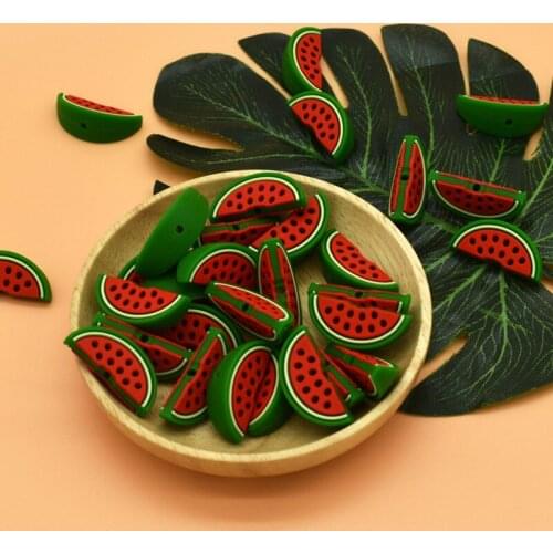 5pcs Silicone Beads Cactus Baby Teether Beads For Jewelry Making Fruits Teething Beads DIY Pacifier Clip Holder Toys Accessories