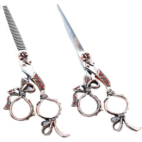 6 Inch Japan 440C Stainless Steel Hair Thinning Cutting Salon Hairdressing Scissors Tijeras Peluqueria