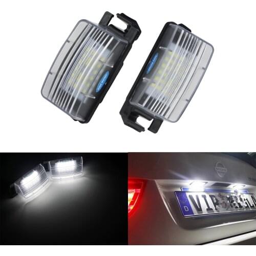 ANGRONG 1 Pair 2x LED Licence Number Plate Light For Nissan 370Z R35 GTR Cube Tiida Infiniti G V36