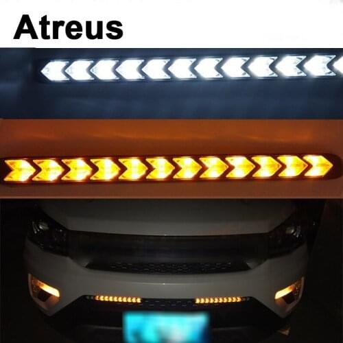 Atreus 2X Car with Yellow Steering fog Day Lights Turn Signals LED For Mitsubishi ASX Suzuki Subaru Acura Jeep Fiat 500 Hyundai