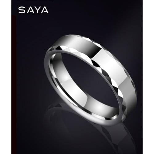 White Tungsten Carbide Ring for Men and Women High Polished Comfort Fit Band for Wedding, Customized