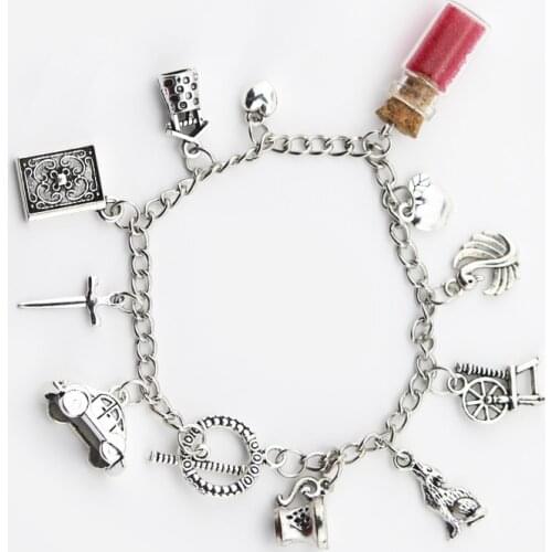 TV Once Upon a Time Bracelet for Women Arrow Tape Pendant Jewellery Alloy Bracelets for Girls