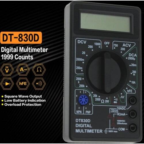 DT-830D Mini Pocket Digital Multimeter Multimetro Transistor Tester Digital Mastech esr Multimetre Clamp Meter Aneng Peakmeter