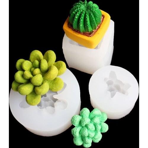 Cactus Potted Silica Gel Mold Baking Cake Mold J076