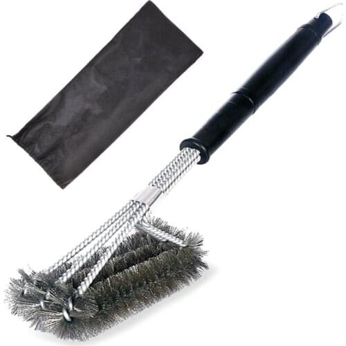 H7JB Grill Cleaning Brush BBQ Tool Barbecue Grill Brush Stainless Steel Brushes BBQ