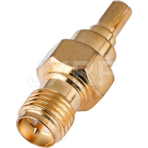 JXRF Coaxial Coax Adapter RP-SMA Female Jack to CRC9 Male Plug Straight Gilded RP-SMA to CRC9 Connector