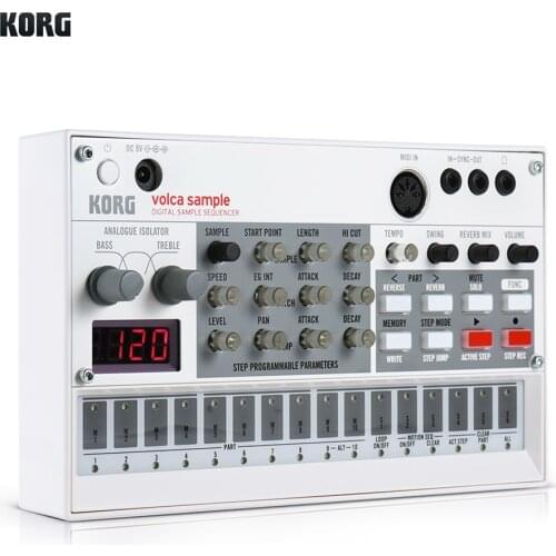 KORG VOLCA SAMPLE Digital Sample Sequencer Synthesizer Playback Rhythm Machine with MIDI In 3.5mm Sync In/ Out Headphone Jacks