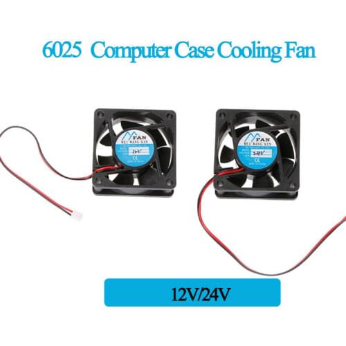 60mm*60mm*25mm DC 12V 24V 2-Pin Cooler Brushless PC CPU Case Cooling Fan 6025 T3LB