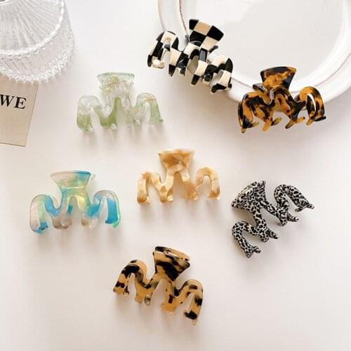 Fashion Leopard Print Hair Claws Geometric Hair Clamp Grab Hair Styling Hair Clips for Women Girls Hairpin Hair Accessories