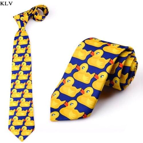 Men Women Funny Yellow Duck Printed Necktie Imitation Silk Cosplay Party Business Suit Ties Neckwear Show Wedding Accessories