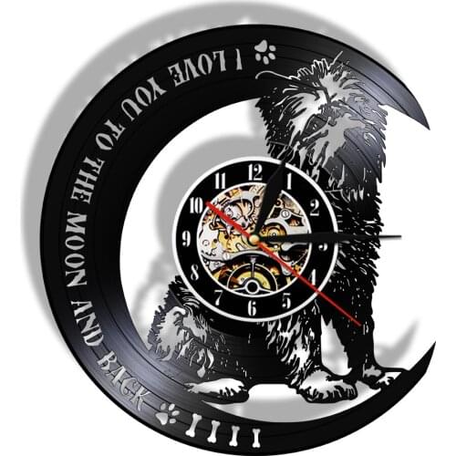 West Highland White Terrier Vinyl Record Wall Clock Modern Animal Design Pet Store Decor Puppy Wall Hanging Watch Dog Lover Gift