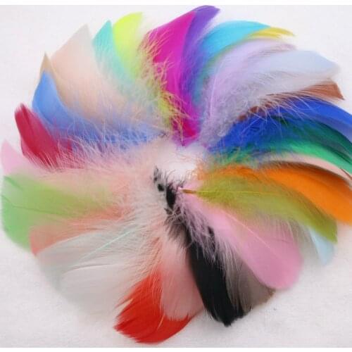Natural Plumes 100pcs 6-12cm Small Floating Colourful Swan Feather Plume Fluffy Wedding Dress DIY Jewelry Decor Feathers