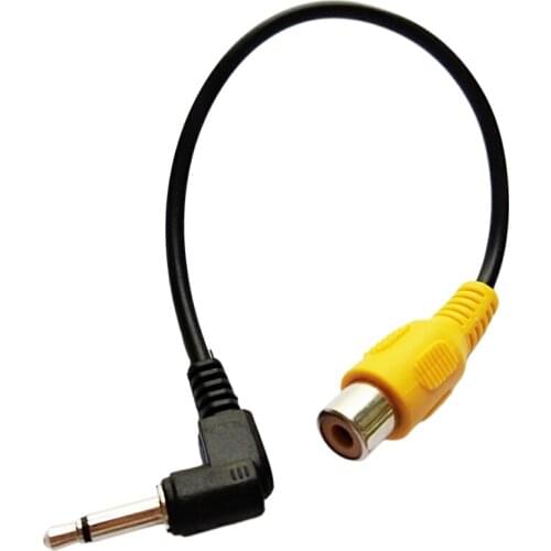 NCHTEK 90 Degree Angled 3.5MM Stereo Male Jack To RCA Female Adapter For GPS AV-in Converter Video Cable 20CM/Free Shipping/2PCS