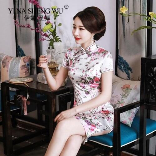 New Women Evening Party Dress Elegant Satin Dress Split Tight Chinese Wedding Dresses Women Chinese Traditional Cheongsams Qipao