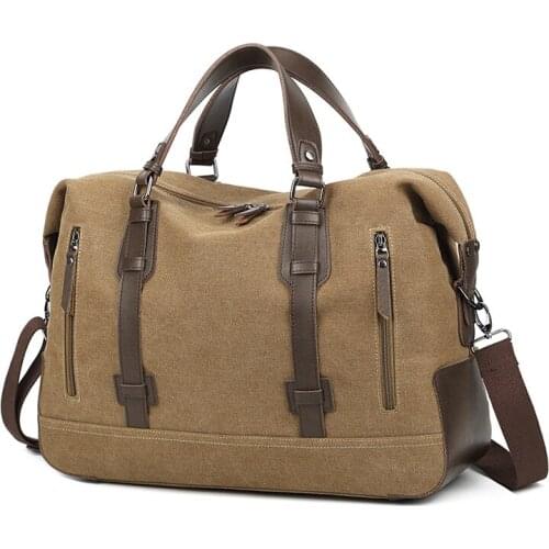 New 15.6'' Briefcase Men Canvas Travel Big Handbag Male Shoulder Bag Large Capacity Laptop Bags Business Office Document Bag