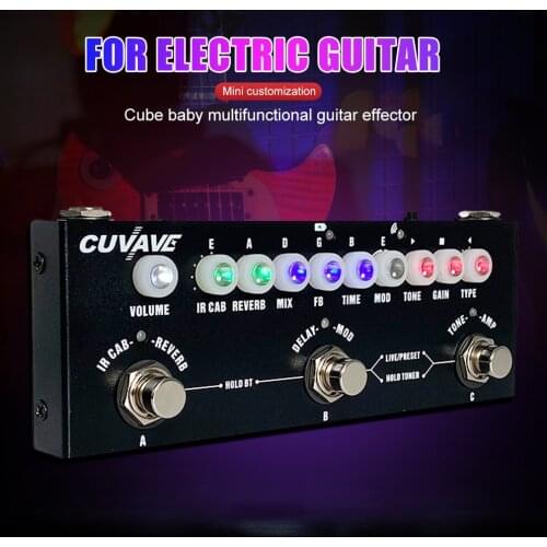 Audio Effects Pedal True Bypass Guitar Accessories Cube Baby Guitar Multi Effect Pedal Delay Chorus Phaser Reverb