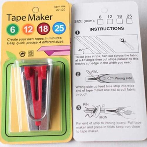 Prajna 6/12/18/25mm 4 Different Sizes Sewing Tools Bias Binding Maker Belt Device Crimper Sewing Accessories Hemming Household