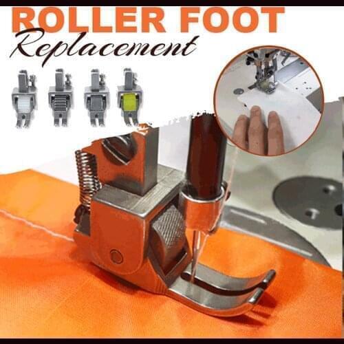 Sewing Machine Presser Steel Roller Foot Replacement Leather Roller Foot for Sewing Machine DIY Household Sewing Machine Presser