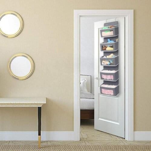 Five-Layer Door Back Hanging Organizer Wardrobe Closet Wall Sundry Room Bedroom Bathroom Hanger Storage Bag Non-woven Fabric