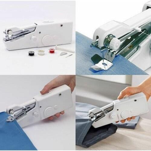 Hand Held Sewing Machine Portable Stitch Sew Quick Handy Cordless Repairs