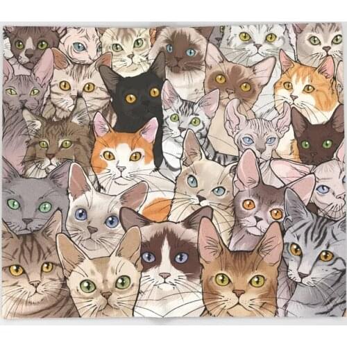Cat Cartoon Throws for Sofa Cute Kid Design A lot of Cats Blankets Christmas Decorations for Home Custom Blanket