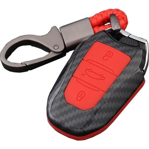 Carbon fiber car remote key cover case holder protect for Peugeot 301 308 308S 408 2008 3008 4008 5008 Car Accessories key case