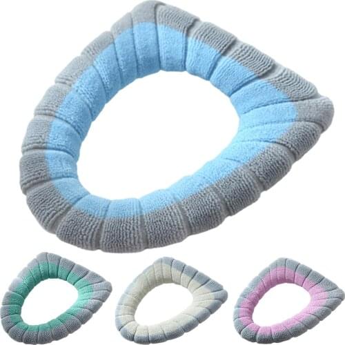 2Pcs Universal Soft Washable Soft Thick Warm Toilet Seat Cover Home Hotel Closestool Pad