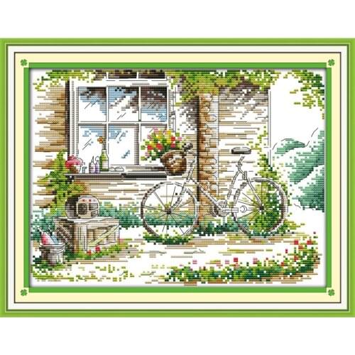Everlasting Love The Quiet Out Of The Window Chinese Cross Stitch Kits Ecological Cotton Stamped 11CT DIY Decorations For Home