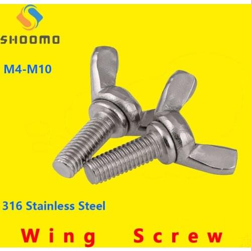 Wing Thumb Screws Wing Bolt Hand Tighten Screws Twist Ingot Hand-tightening Butterfly Bolt Stamped Type D 316 Stainless Steel