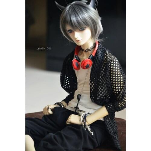 [wamami] Special Hem Black Mesh Hole Bat Drape Cardigan 1/3 1/4 SD17 Male BJD Dolls