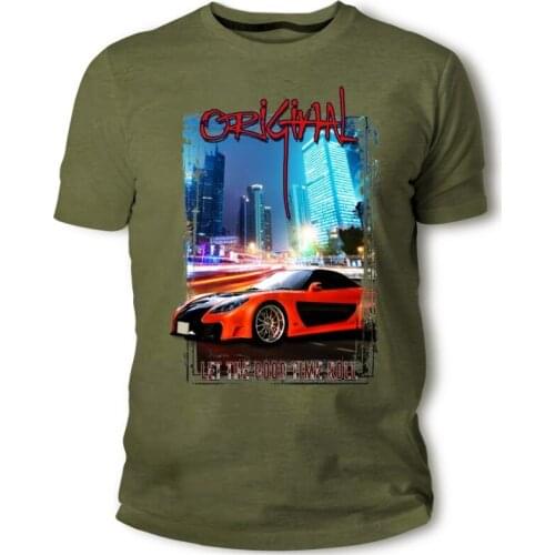 Japanese Classic Legend Car Rx-7 Tokyo Drift Orange Auto Fashion 2018 Summer MenS Casual O-Neck Male Tops & Tees Mens Tee Shirt