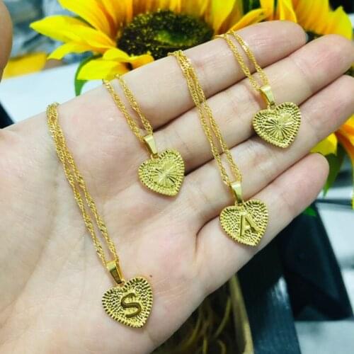 Womens Fashion Letter Necklaces Boho Jewelry Stainless Steel Dainty Heart Initial Necklaces Pendants Best Friend Gifts