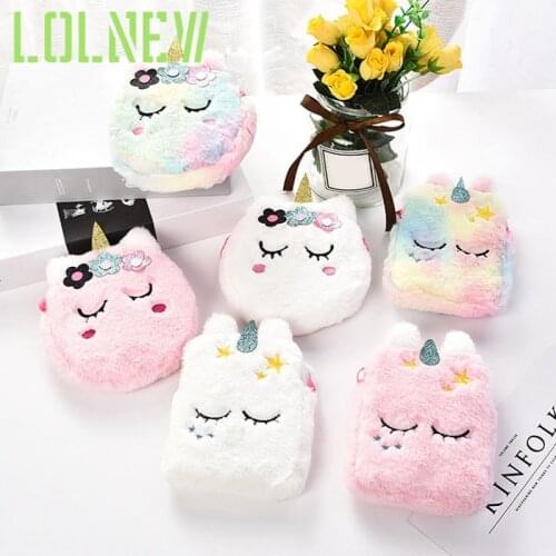 Womens Cute Unicorn Plush Crossbody Bags Summer Phone Bags Casual Sling Chain Messenger Ladies Shoulder Bags