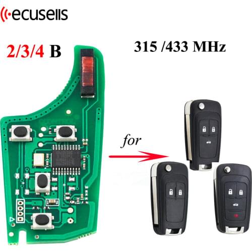 2/3/4 Buttons Remote Key Board 315MHZ/433MHZ ID46 Chip For Chevrolet Cruze 2010-2015 HU100 Blade