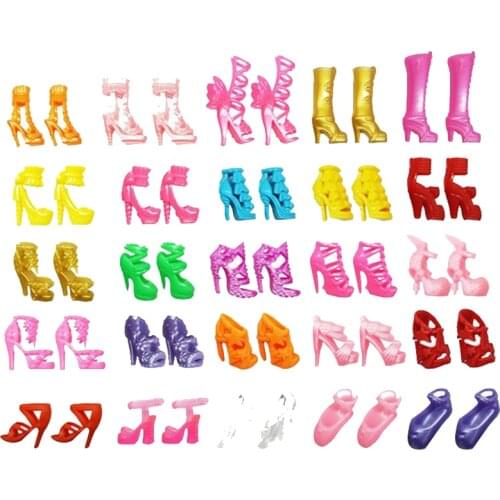 For Original Barbie Dolls 20-40pcs Mix doll house Sandals For Decor Toys For Girls Children Accessories Play House Party Gift