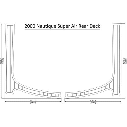 2000 Nautique Super Air Rear Deck Pad Boat EVA Teak Decking 1/4" 6mm